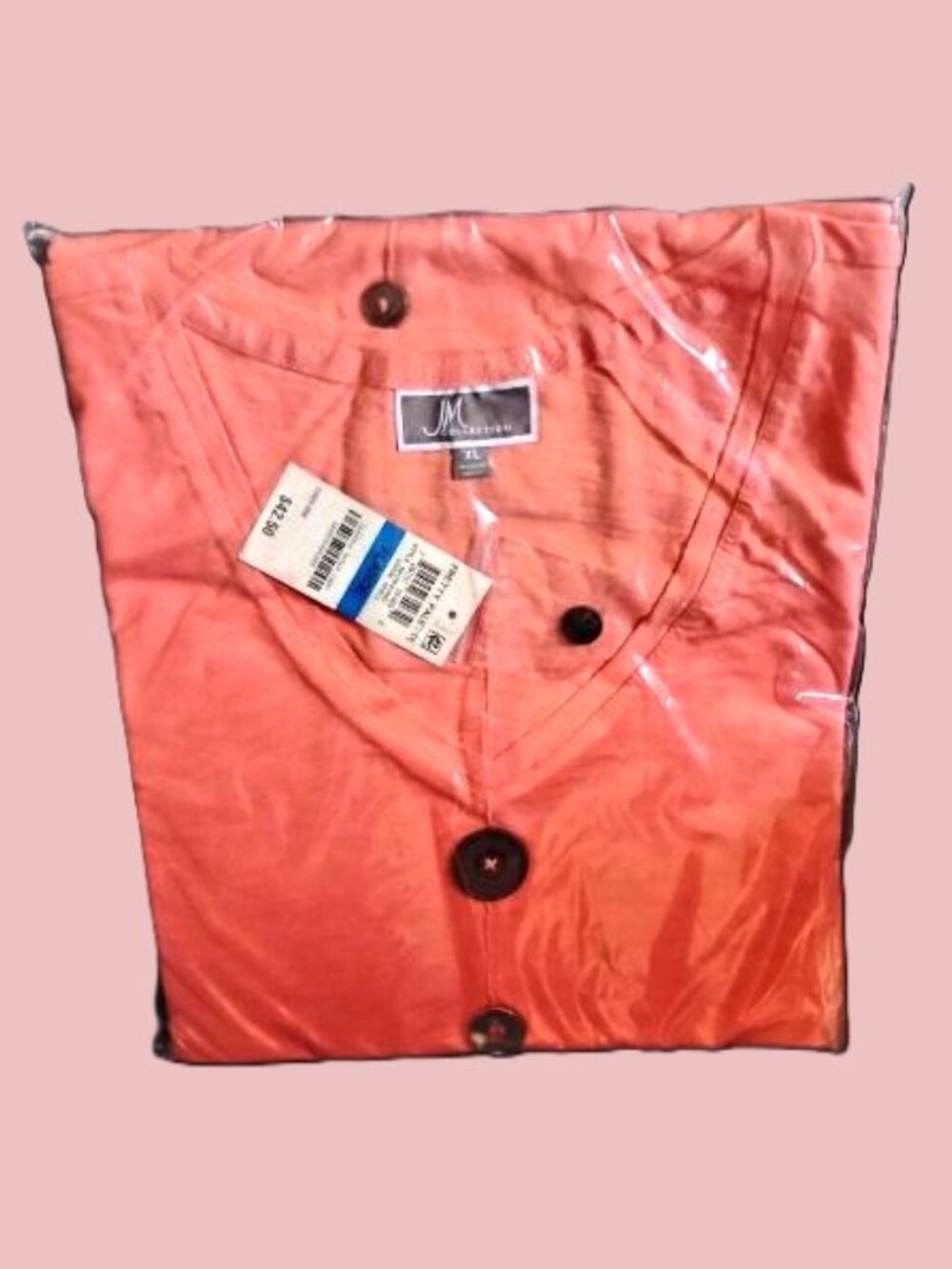 XL ~ JM Collection ~ coral V-neck tunic